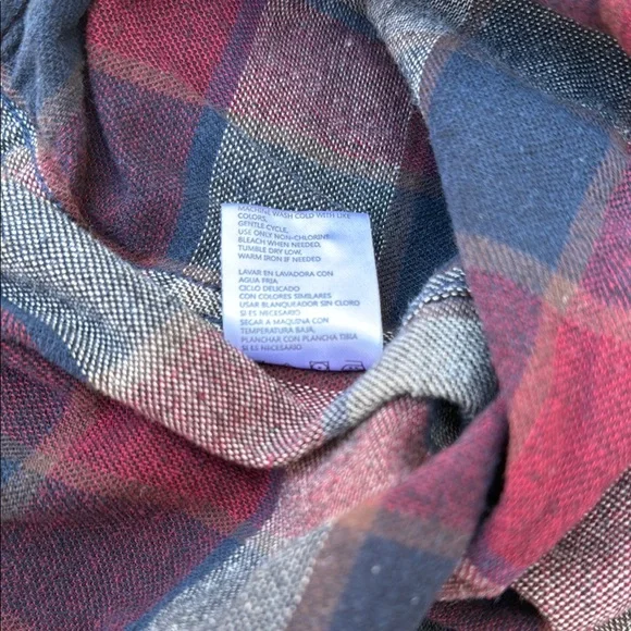 Weatherproof Burgundy Gray Casual Button Down Shirt - Picture 8 of 10